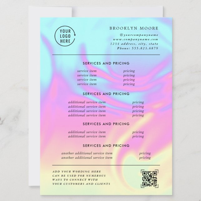 Holographische Iridescent Opal | Flyer der Preise (Vorderseite)