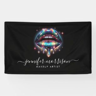 Holographische Lippen Makeup Artist, Schönheit Banner