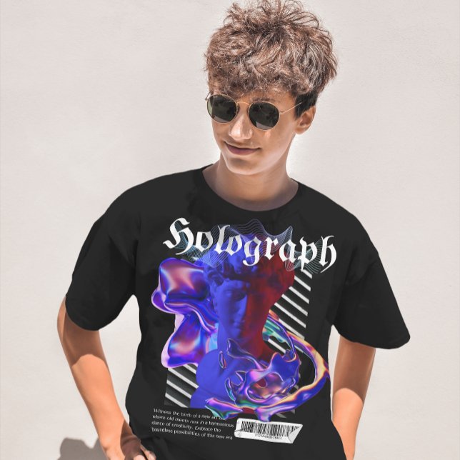Holographische Neonkunst T-Shirt (Von Creator hochgeladen)