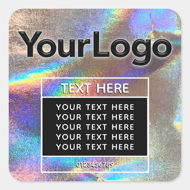 Holographische Rainbow Beruflich Handmade Candle Quadratischer Aufkleber (Vorderseite)