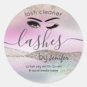 Holographische Rose goldglatter Wink Laser Reinige Runder Aufkleber