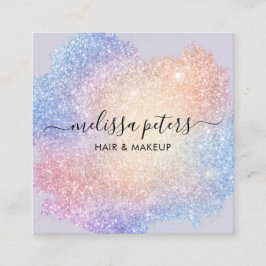 Holographische Schrift Moderner Glitzer Sparkle Quadratische Visitenkarte