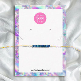 Holographischer Regenbogen-Unicorn-Nekklace-Ohrrin Visitenkarte