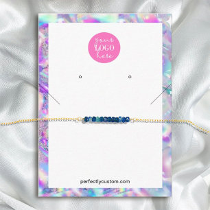 Holographischer Regenbogen-Unicorn-Nekklace-Ohrrin Visitenkarte