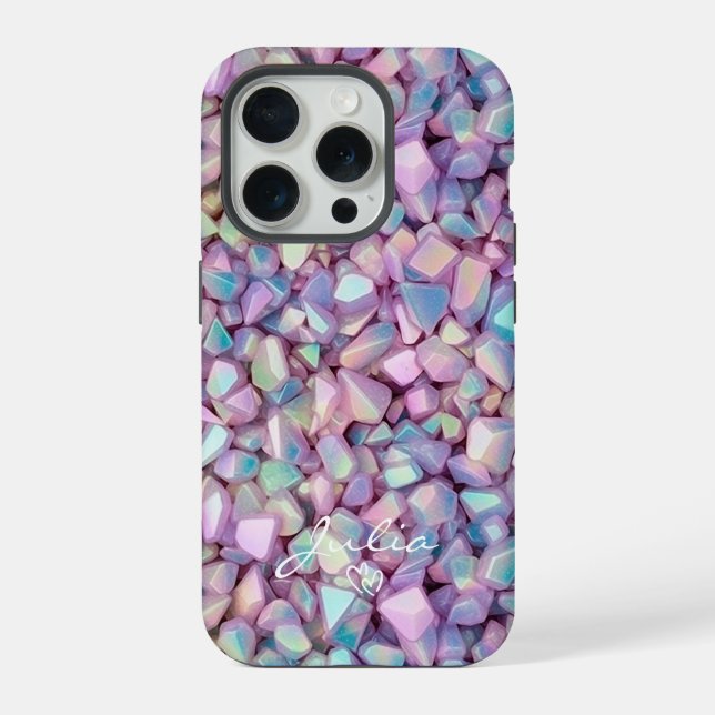 Holographisches Stones Muster Personalisiert iPhone Hülle (Rückseite)