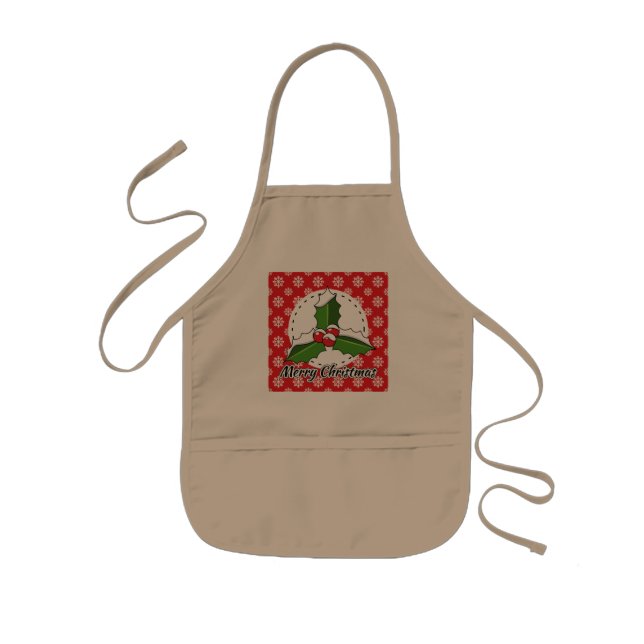 Holon Red White Snowflakes Pattern - Merry Xmas Kinderschürze (Vorne)
