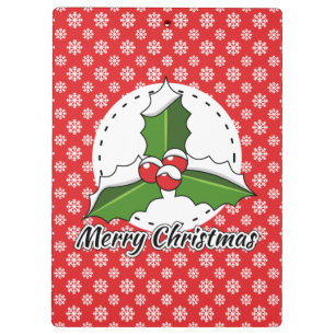 Holon Red White Snowflakes Pattern - Merry Xmas Klemmbrett