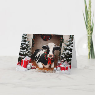 Holstein bereit zu Weihnachten! Feiertagskarte