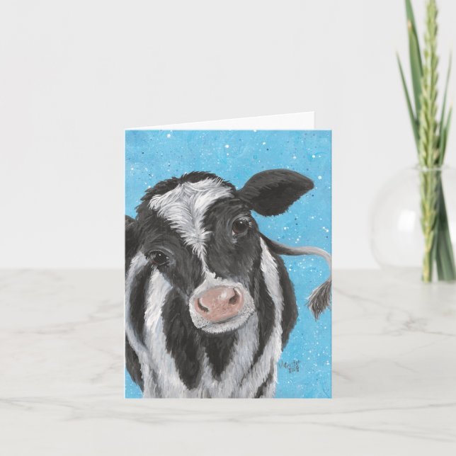 Holstein Calf Folded Card Ankündigung (Vorderseite)