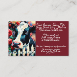 Holstein Cow Dairy Product Sales Shop Sales Etsy Visitenkarte