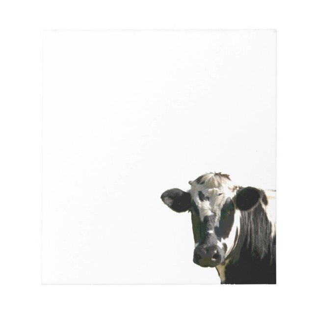 Holstein Cow Farm Animal Dairy Black & White Notizblock (Vorderseite)