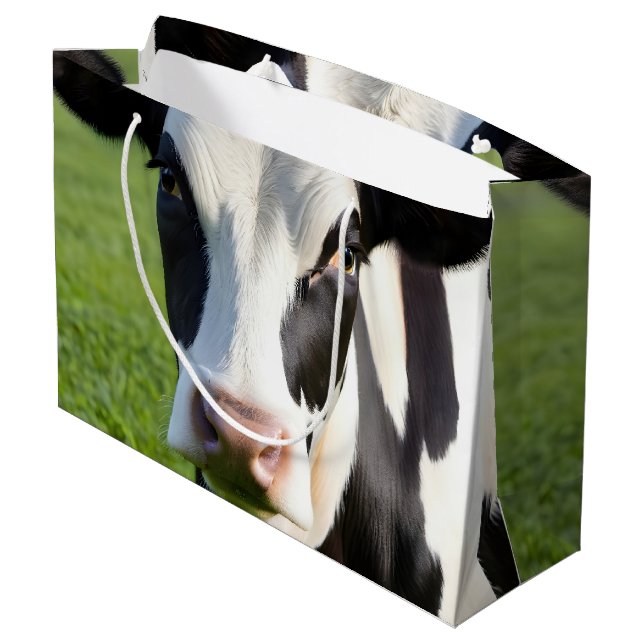 Holstein Cow Große Geschenktüte (Rückseite Schrägansicht)