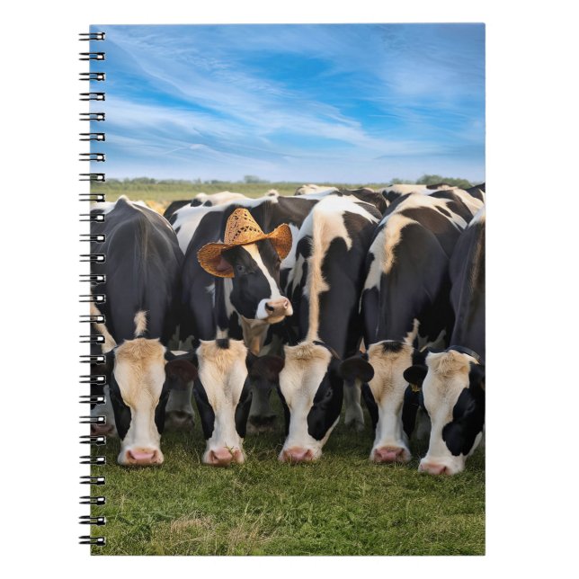 Holstein Cow mit Cowboy-Hut Notizblock (Vorderseite)