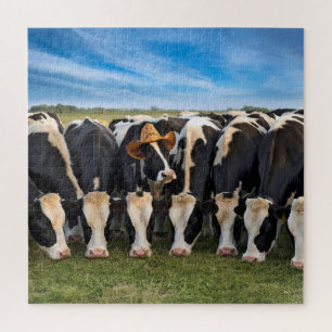 Holstein Cow mit Cowboy-Hut Puzzle