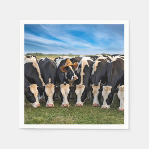 Holstein Cow mit Cowboy-Hut Serviette