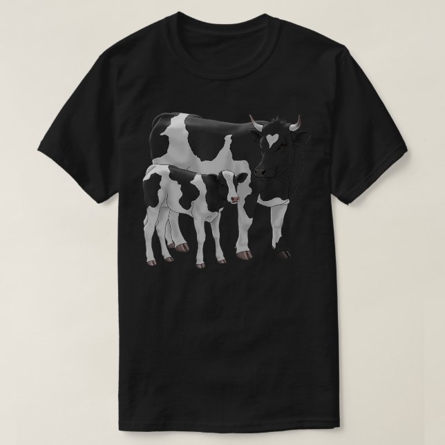 Holstein Cow Niedlich Calder Rind Bauer Geschenk T-Shirt (Design vorne)
