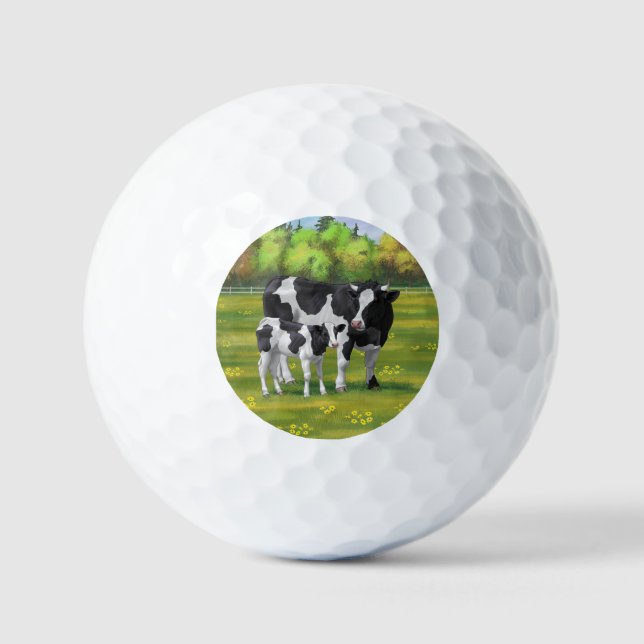 Holstein Cow & Niedlich Calf Golf Balls Golfball (Vorderseite)