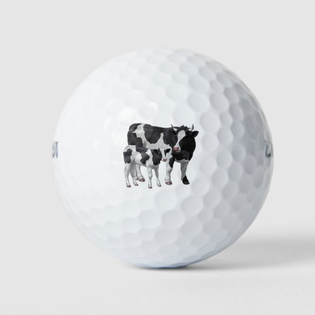 Holstein Cow & Niedlich Calf Golfball (Vorderseite)