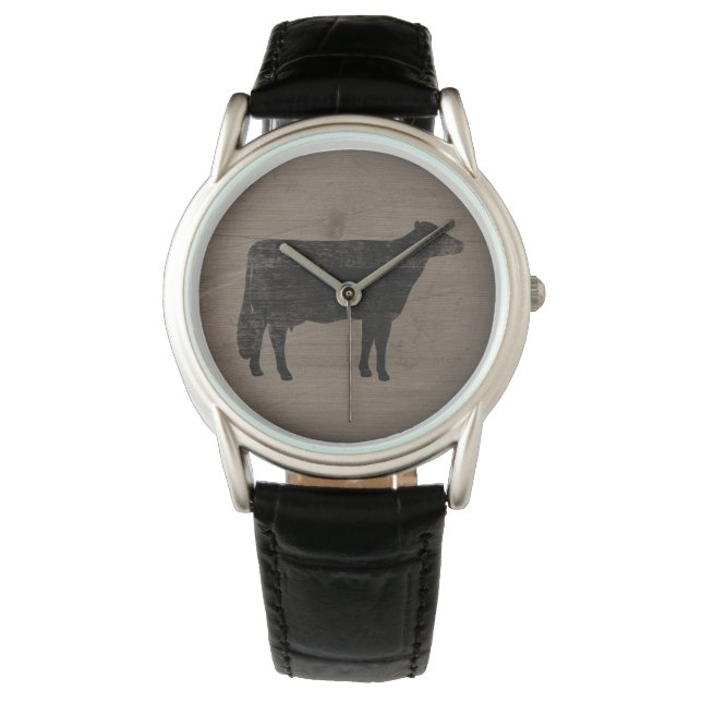 Holstein Cow Silhouette Armbanduhr (Vorderseite)