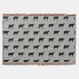 Holstein Cow Silhouette Pattern Throw Blanket Decke