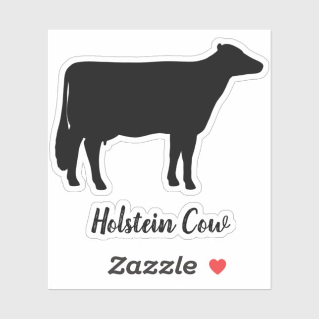 Holstein Cow Silhouette Vinyl Sticker (Blatt)