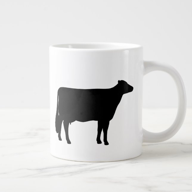 Holstein Cow Silhouetten | Landtier Jumbo-Tasse (Rechts)