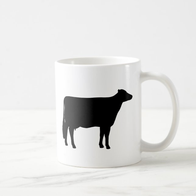Holstein Cow Silhouetten | Landtier Kaffeetasse (Rechts)
