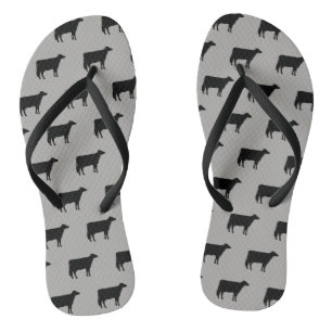 Holstein Cow Silhouetten Muster Fun Bauer Flip Flops