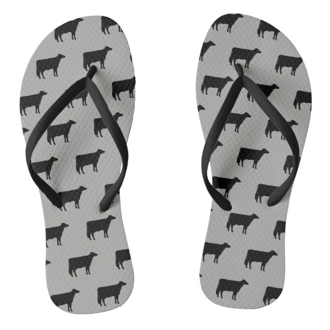 Holstein Cow Silhouetten Muster Fun Bauer Flip Flops (Fußbett)