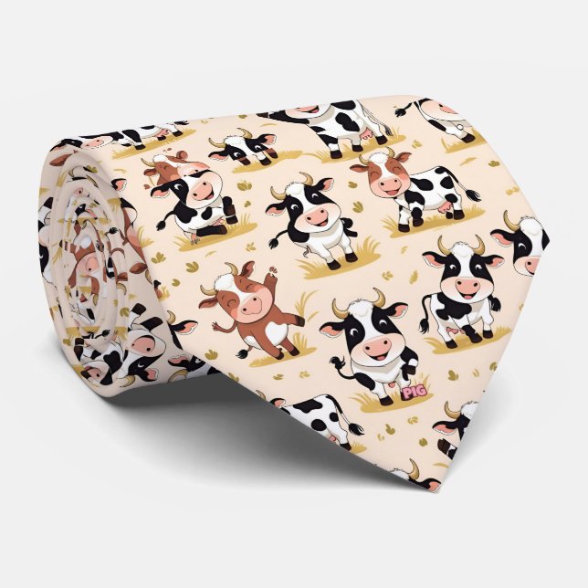 Holstein Cow Tie Krawatte (Gerollt)