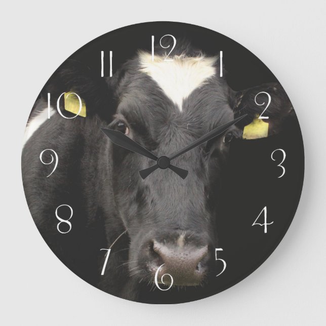 Holstein Fresianische Kuh Große Wanduhr (Vorderseite)