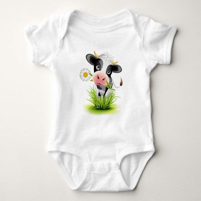 Holstein-Kuh im Gras Baby Strampler (Vorderseite)