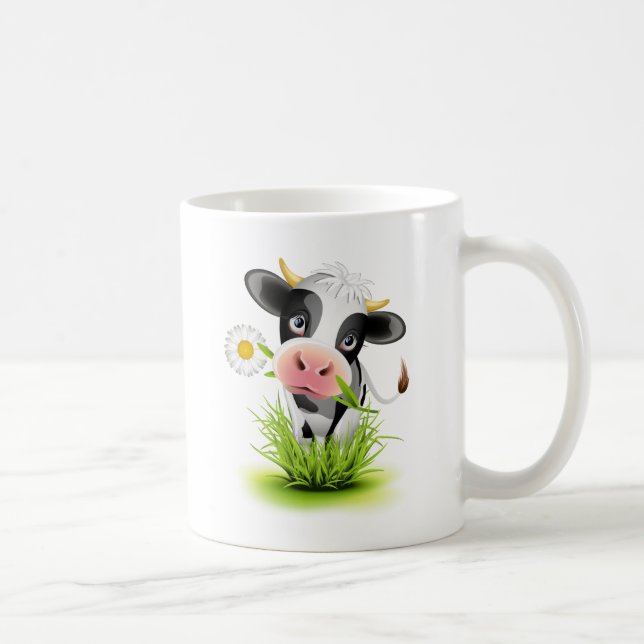 Holstein-Kuh im Gras Kaffeetasse (Rechts)