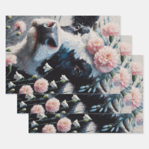 Holstein Kuh in Blume Bauernhof Geschenkpapier Set