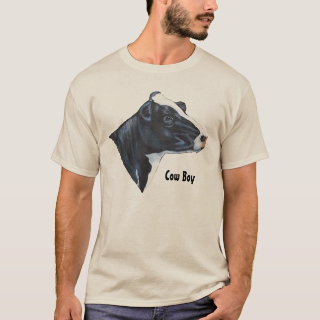 Holstein-Kuh-Kopf: Malen: Kuh-Junge, Bauer T-Shirt (Vorderseite)