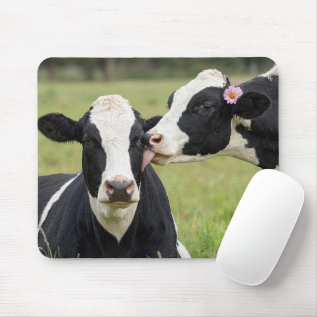 Holstein-Kuh-Kuss Mousepad (Mit Mouse)