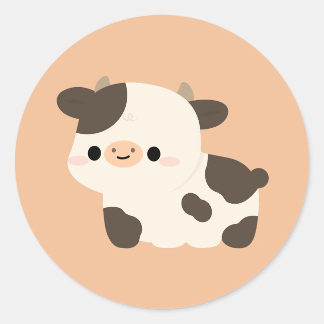 Holstein-Kuh Runder Aufkleber (Vorderseite)