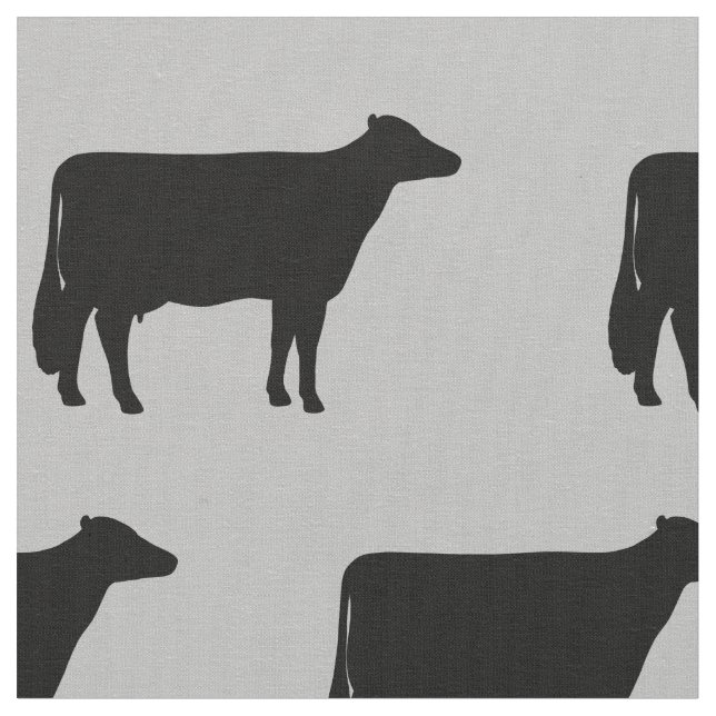 Holstein-Kuh-Silhouette-Muster-Schwarzes und Grau Stoff (Nahaufnahme)