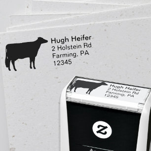 Holstein-Kuh-Silhouette-Rücksendeadresse Permastempel