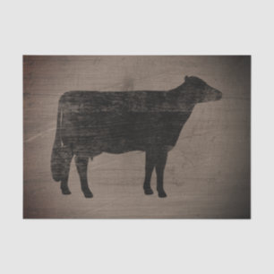 Holstein Kuh Silhouette Rustikaler Stil Niedliches Seidenpapier