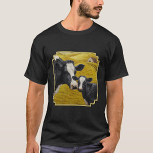 Holstein Kuh und Niedliche Rinder Bauer Kunst T-Shirt