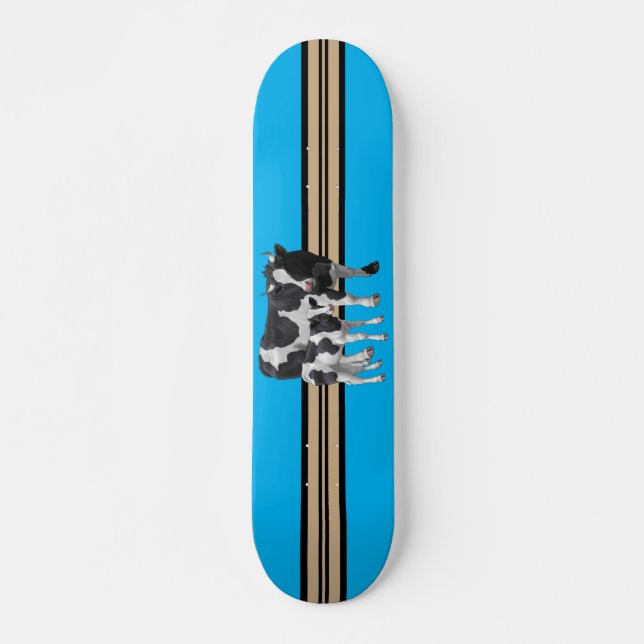 Holstein Kuh und Niedliches Kalb Skateboard (Vorne)