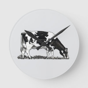 Holstein-Milchkuh Runde Wanduhr