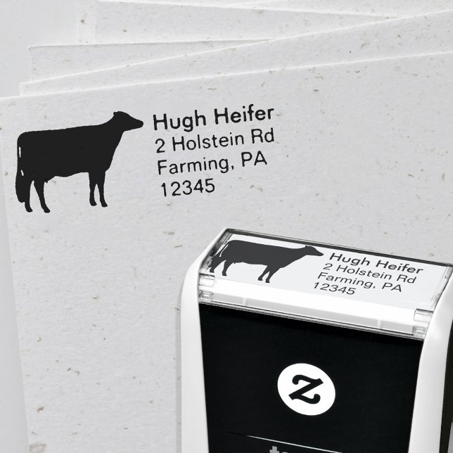 Holstein Silhouette Rücksendeadresse Permastempel (Von Creator hochgeladen)