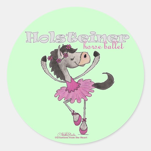 Holsteiner Horse Ballet Runder Aufkleber (Vorderseite)
