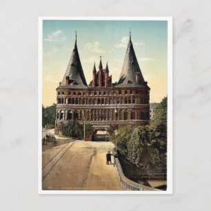 Holstengate, Lübeck, Deutschland klassisches Photo Postkarte