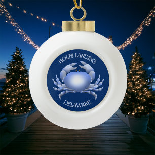 Holts Landing Blaue Krabbe Keramik Kugel-Ornament