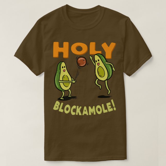 Holy Blockamole Avocado Beach Volleyball Player Ve T-Shirt (Design vorne)