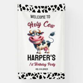 Holy Cow! 1st Birthday | Farm Animal Party Banner