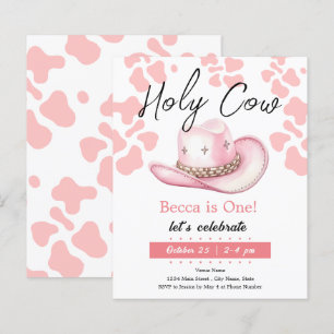 Holy Cow 1st Cowgirl Hat Birthday Girl